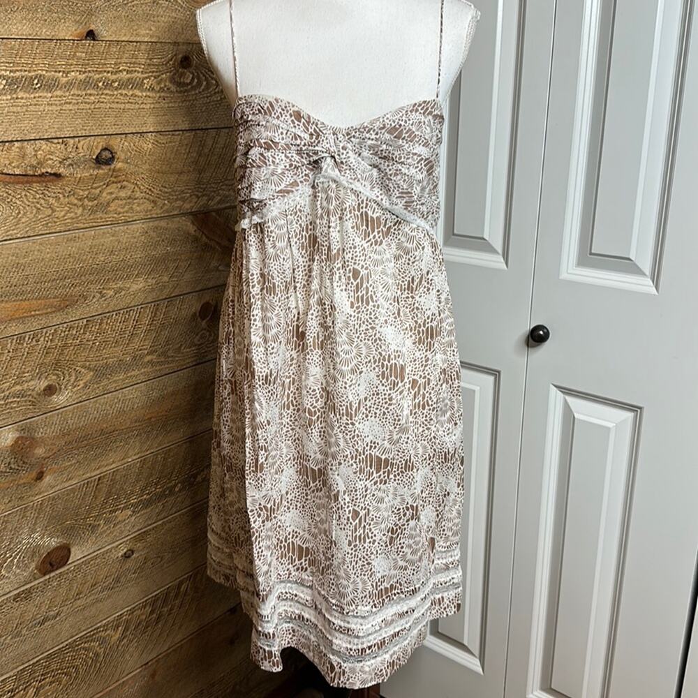 Ann Taylor Loft Mini Dress Brown Sweetheart Neckline Sleeveless Size 6 NWT